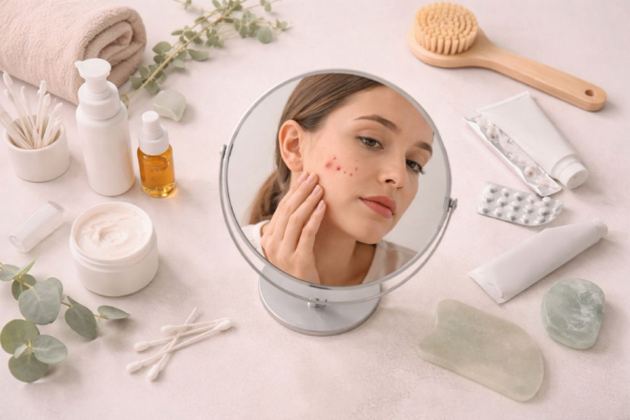 Через що виникають висипання на обличчі